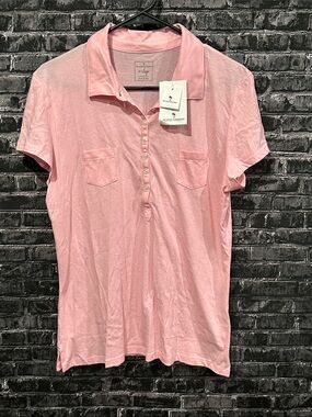NWT Island Company Light Pink Short-Sleeve Button-Down Polo Shirt